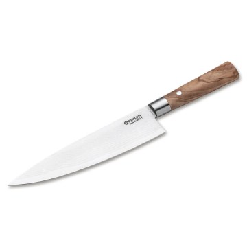 Böker - Дамасков кухненски нож DAMAST OLIVE 21,2 cm, дръжка от маслиново дърво