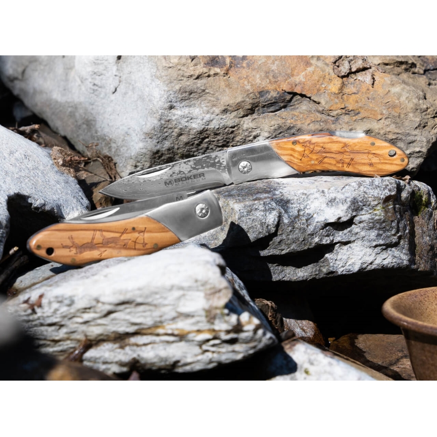 Böker - Джобен дамаскинов нож Magnum Caveman 19,4 cm