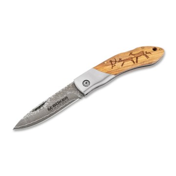 Böker - Джобен нож от дамаска стомана Magnum Caveman 19,4 см