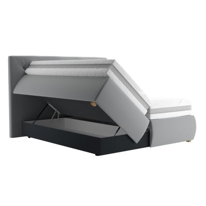 Боксспринг легло с матрак и топ матрак ELEN 180x200 см сиво