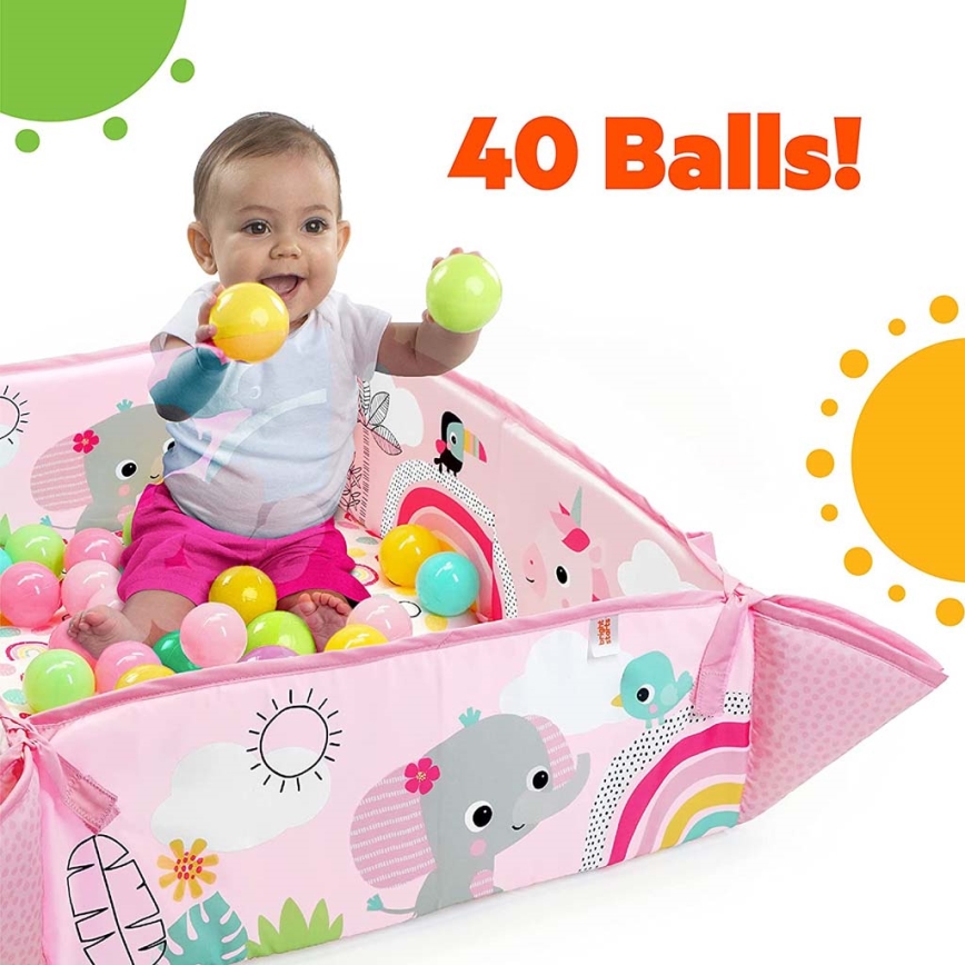 Bright Starts - Детско одеяло за игра 5в1 YOUR WAY BALL PLAY 3xAA розов