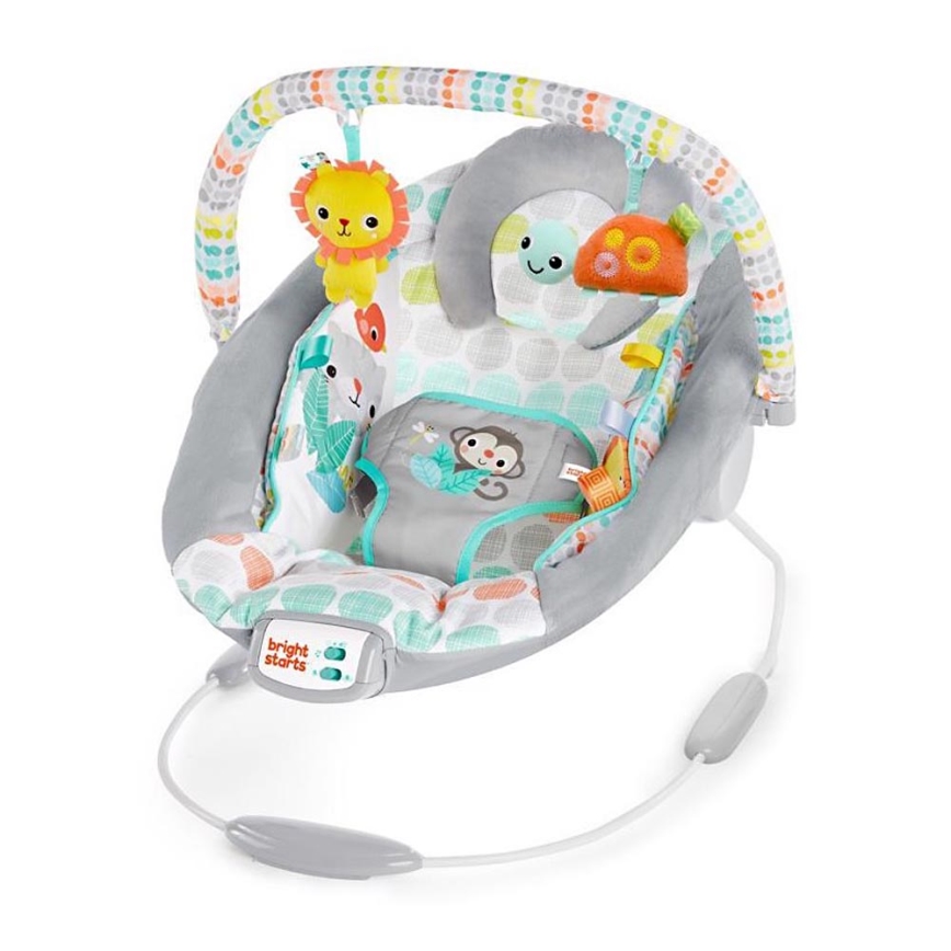 Bright Starts - Вибриращ бебешки шезлонг с мелодия WHIMSICAL WILD 3xLR14