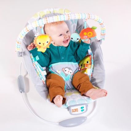 Bright Starts - Вибриращ бебешки шезлонг с мелодия WHIMSICAL WILD 3xLR14