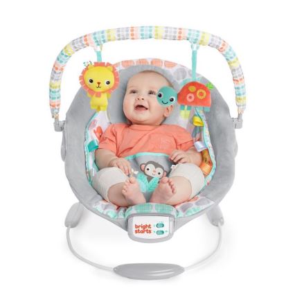Bright Starts - Вибриращ бебешки шезлонг с мелодия WHIMSICAL WILD 3xLR14