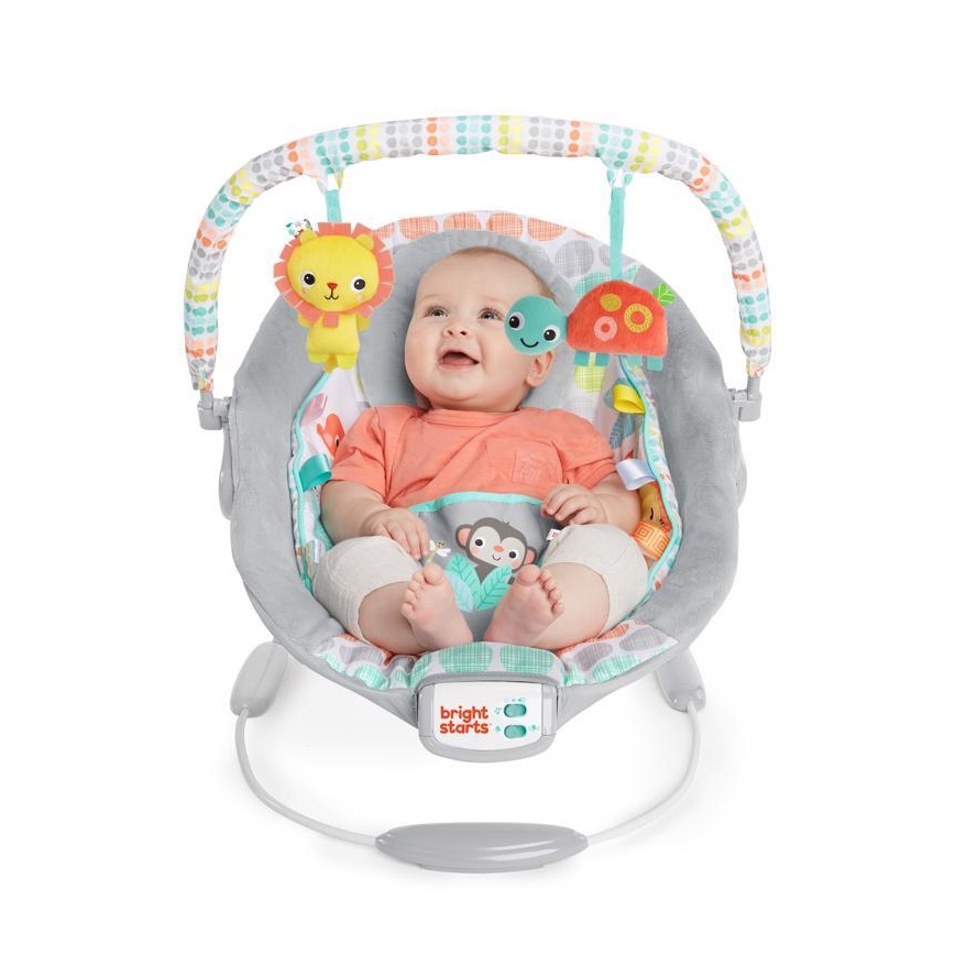 Bright Starts - Вибриращ бебешки шезлонг с мелодия WHIMSICAL WILD 3xLR14
