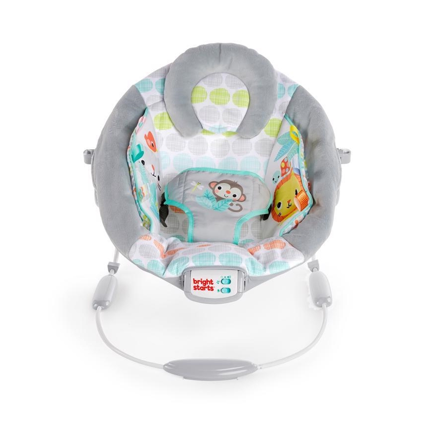 Bright Starts - Вибриращ бебешки шезлонг с мелодия WHIMSICAL WILD 3xLR14