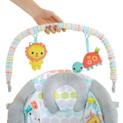Bright Starts - Вибриращ бебешки шезлонг с мелодия WHIMSICAL WILD 3xLR14