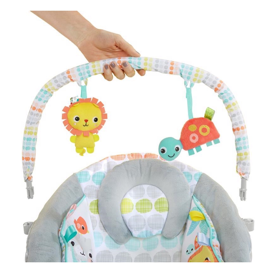 Bright Starts - Вибриращ бебешки шезлонг с мелодия WHIMSICAL WILD 3xLR14