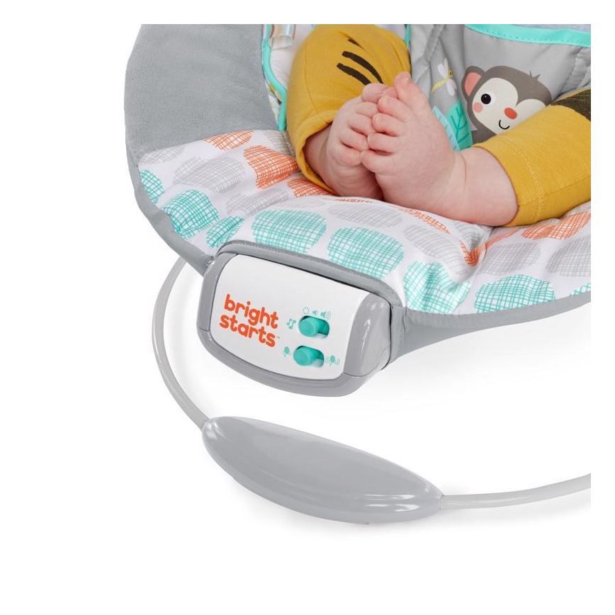 Bright Starts - Вибриращ бебешки шезлонг с мелодия WHIMSICAL WILD 3xLR14