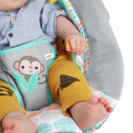 Bright Starts - Вибриращ бебешки шезлонг с мелодия WHIMSICAL WILD 3xLR14