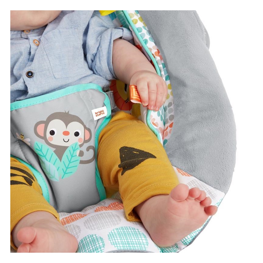 Bright Starts - Вибриращ бебешки шезлонг с мелодия WHIMSICAL WILD 3xLR14