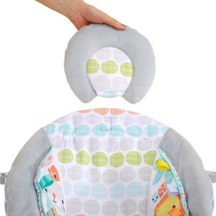 Bright Starts - Вибриращ бебешки шезлонг с мелодия WHIMSICAL WILD 3xLR14