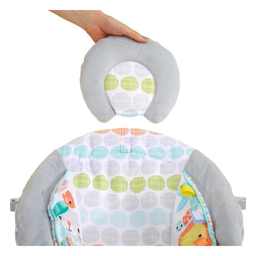 Bright Starts - Вибриращ бебешки шезлонг с мелодия WHIMSICAL WILD 3xLR14