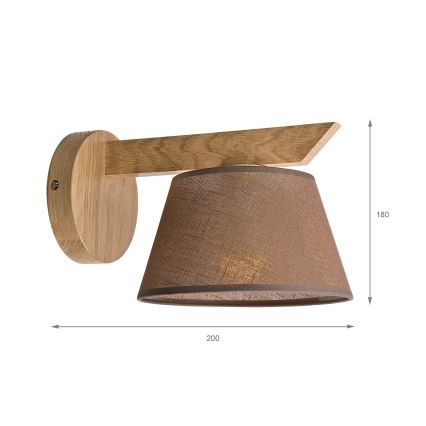 Brilagi - Аплик ANTHONY 1xE14/40W/230V дъб/кафяв