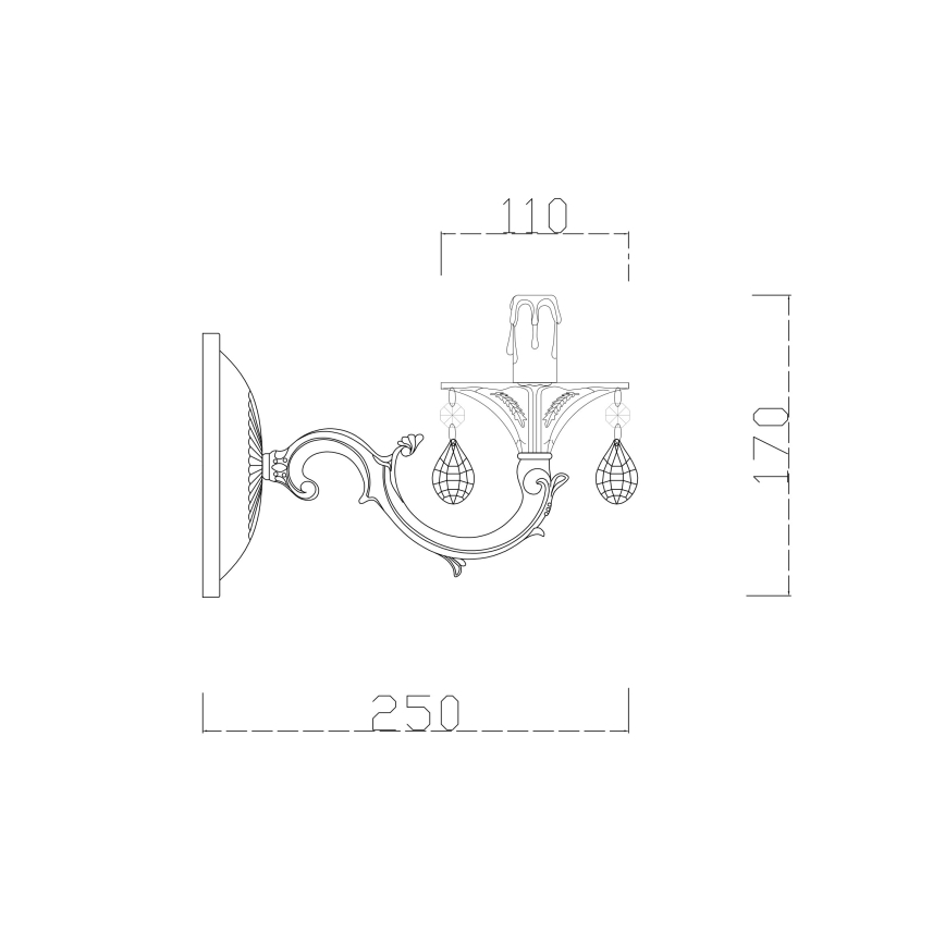 Brilagi - Аплик CLASSIC 1xE14/60W/230V кремав/патина