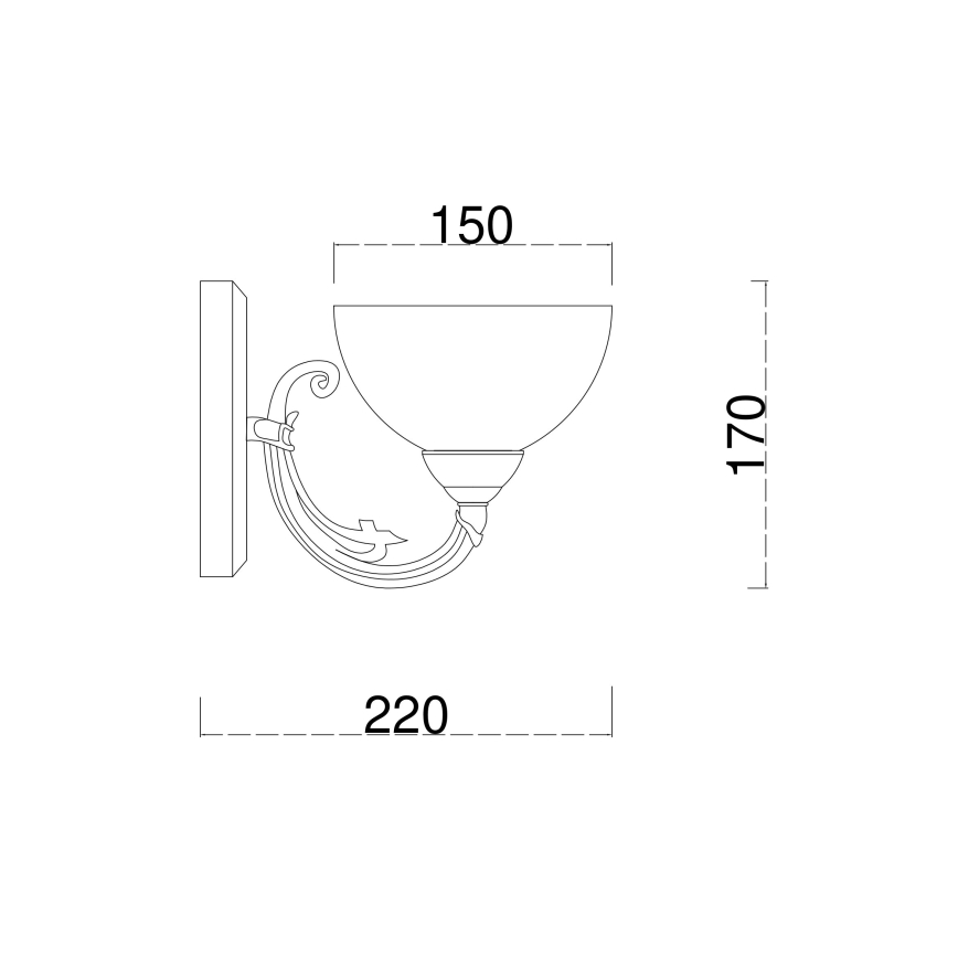 Brilagi - Аплик CLASSIC 1xE27/60W/230V месинг