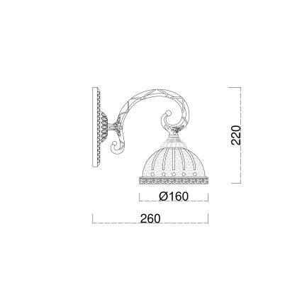 Brilagi - Аплик CLASSIC 1xE27/60W/230V месинг