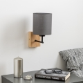 Brilagi - Аплик NUBILA WOOD 1xE27/25W/230V дъб/антрацит