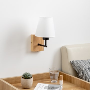 Brilagi - Аплик NUBILA WOOD 1xE27/25W/230V дъб/бял