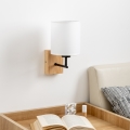 Brilagi - Аплик NUBILA WOOD 1xE27/25W/230V дъб/бял