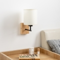 Brilagi - Аплик NUBILA WOOD 1xE27/25W/230V дъб/черен/кремав