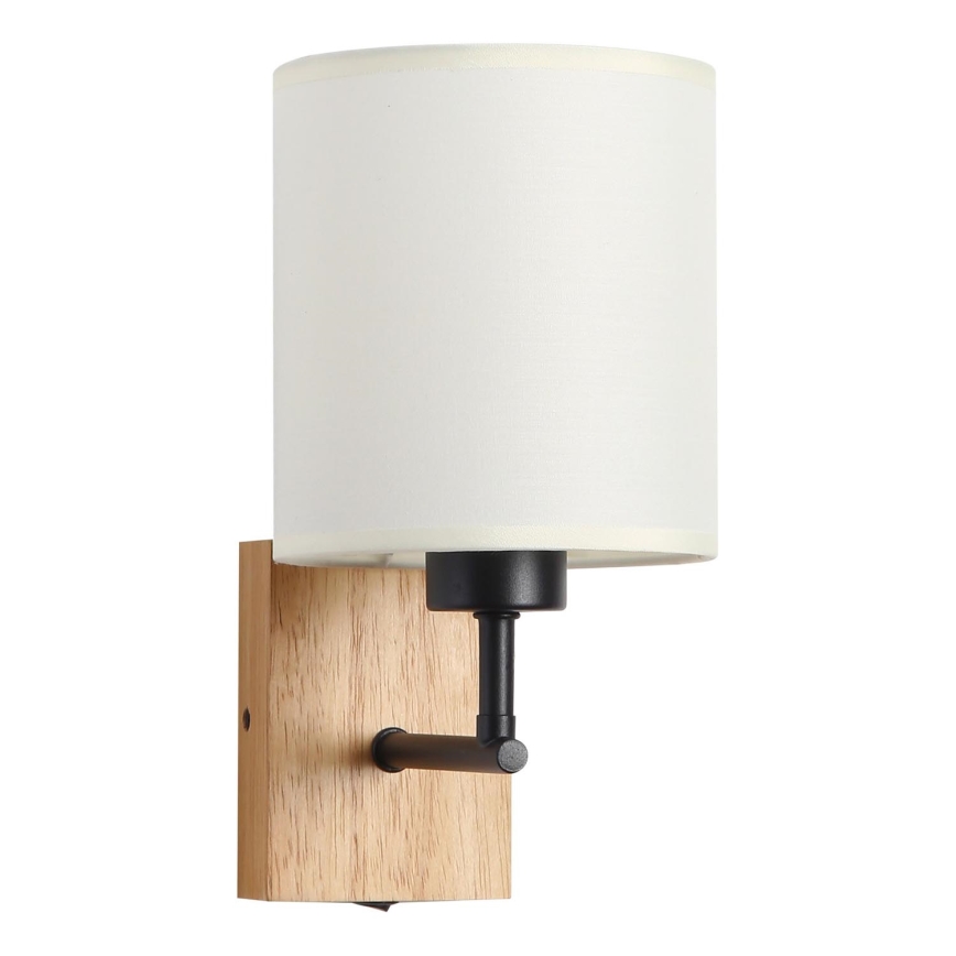 Brilagi - Аплик NUBILA WOOD 1xE27/25W/230V дъб/черен/кремав