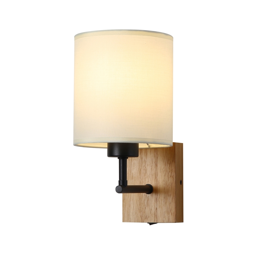 Brilagi - Аплик NUBILA WOOD 1xE27/25W/230V дъб/черен/кремав
