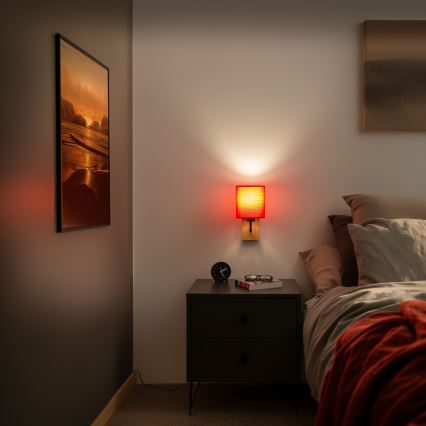 Brilagi - Аплик NUBILA WOOD 1xE27/25W/230V дъб/червен