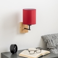 Brilagi - Аплик NUBILA WOOD 1xE27/25W/230V дъб/Помпейски червен