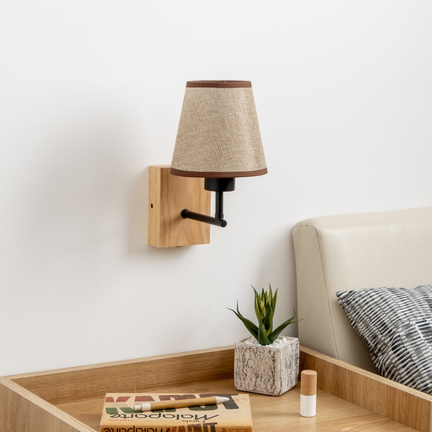Brilagi - Аплик NUBILA WOOD 1xE27/25W/230V дъб/кафяв