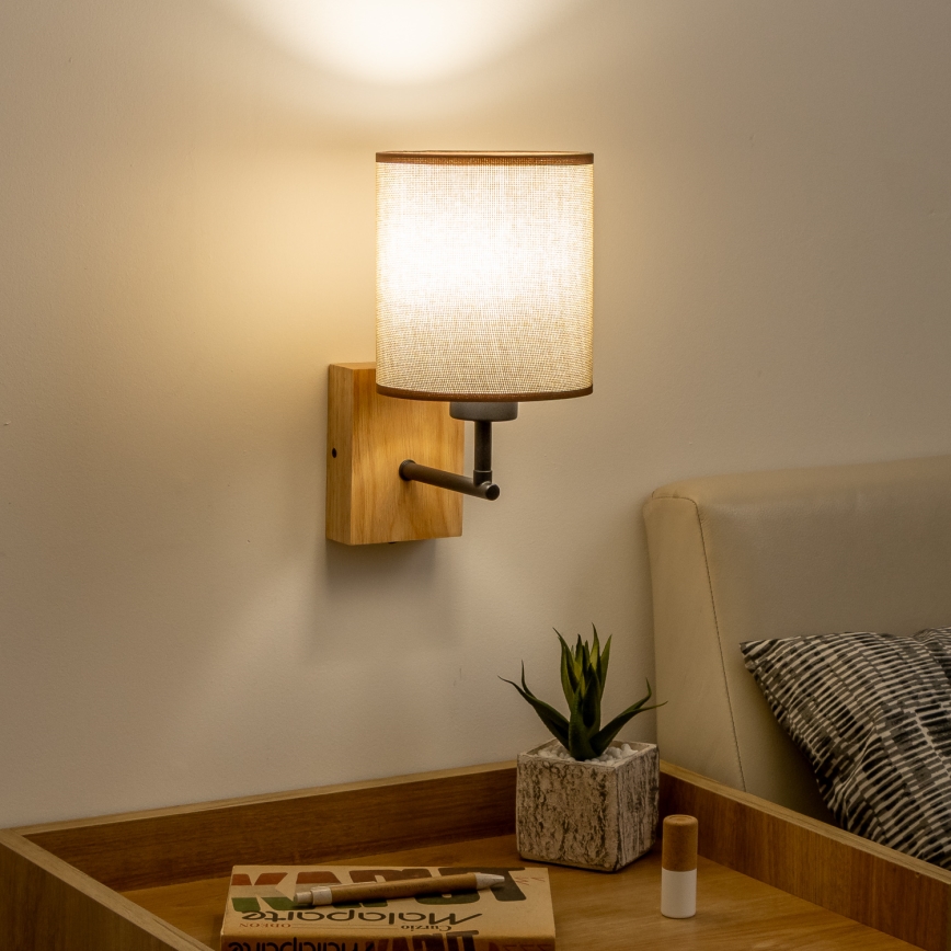 Brilagi - Аплик NUBILA WOOD 1xE27/25W/230V дъб/кафяв