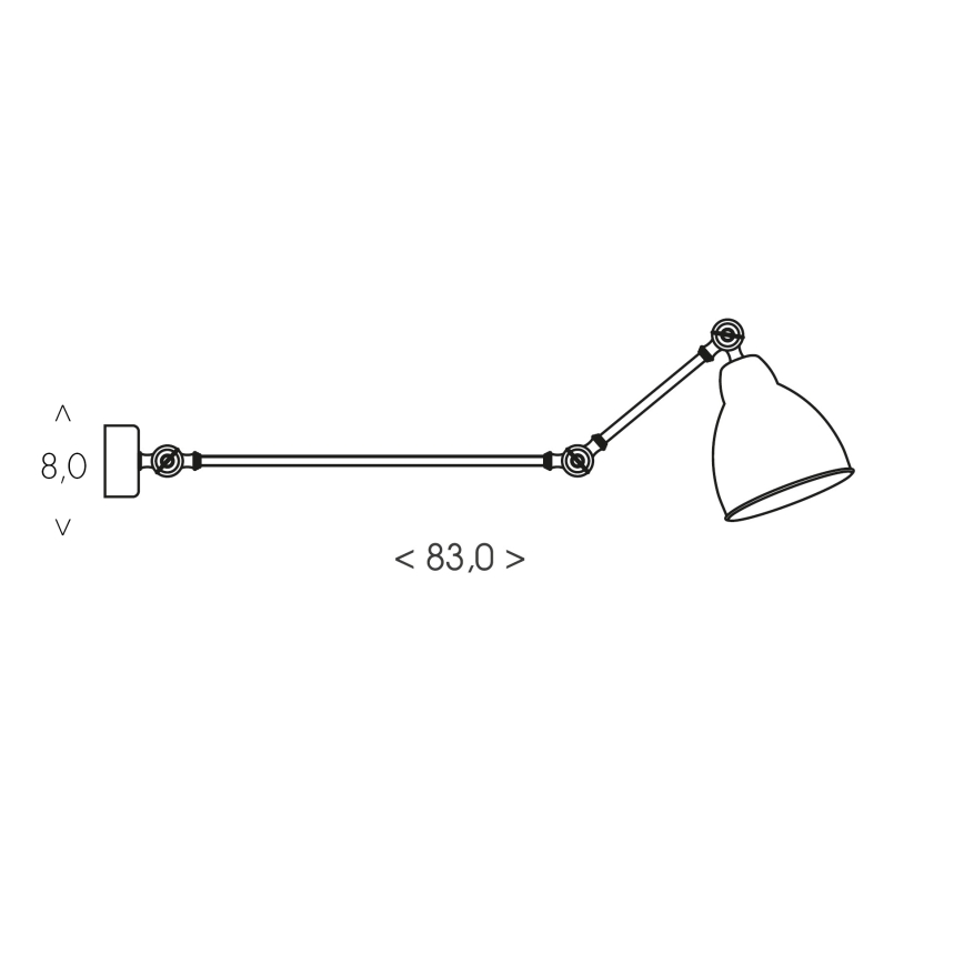 Brilagi - Аплик QUILL 1xE27/40W/230V 83 cm черен
