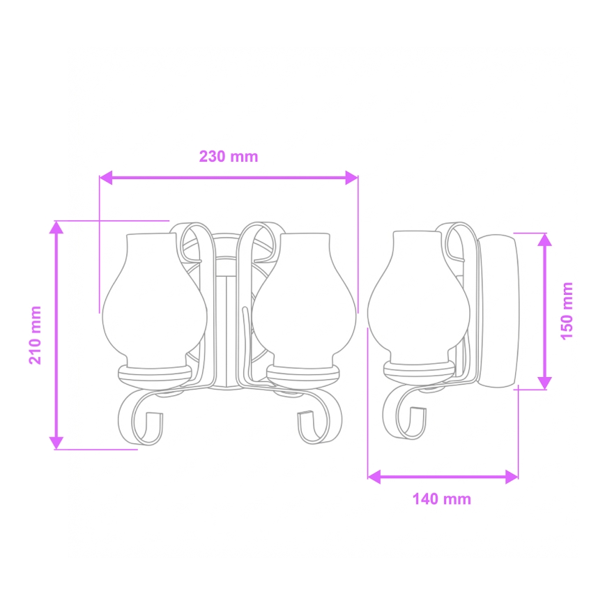Brilagi - Аплик ROATA APLICA 2xE14/40W/230V бук/орех