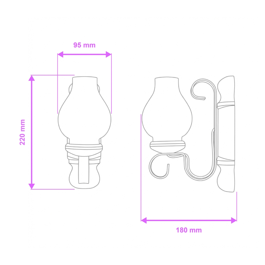 Brilagi - Аплик RUSTIC 1xE14/40W/230V бук