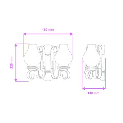 Brilagi - Аплик RUSTIC 2xE14/40W/230V бук/орех