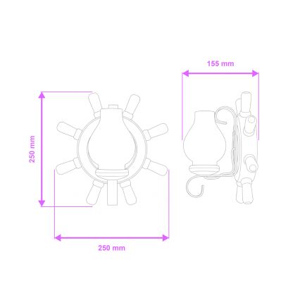Brilagi - Аплик TIMONA 1xE14/40W/230V бук/орех
