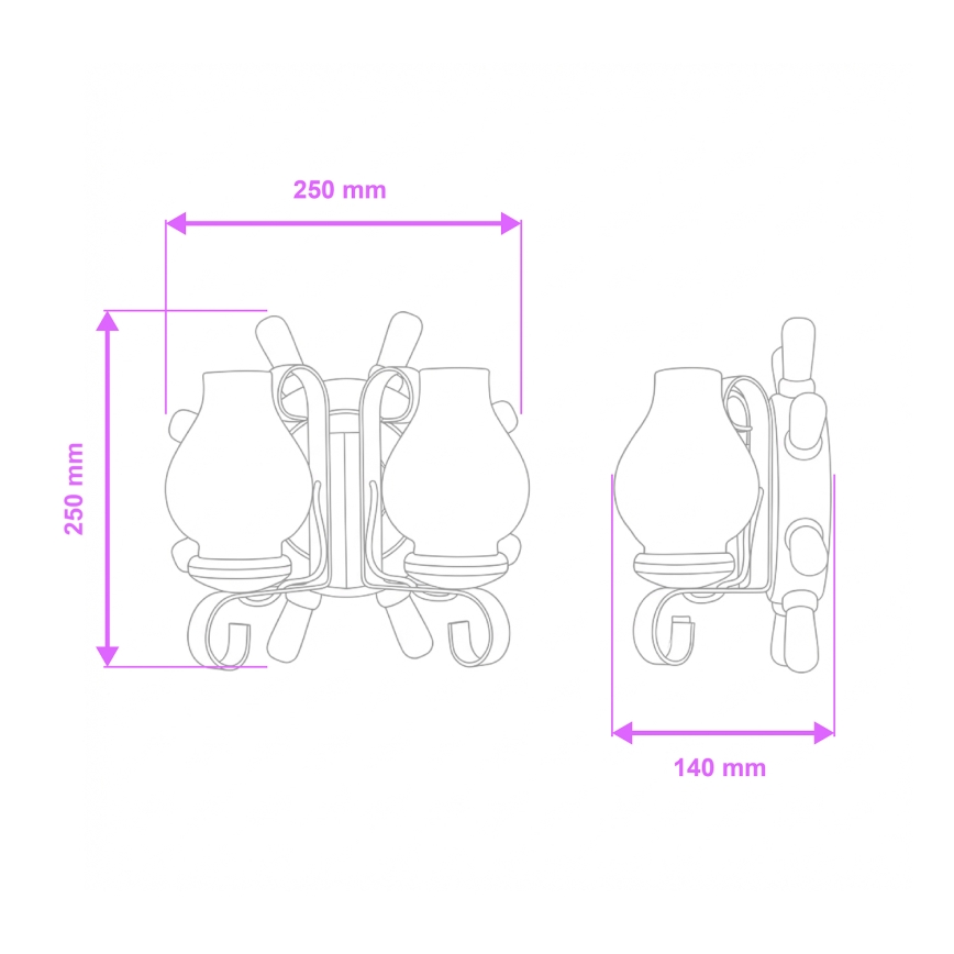 Brilagi - Аплик TIMONA 2xE14/40W/230V бук/орех