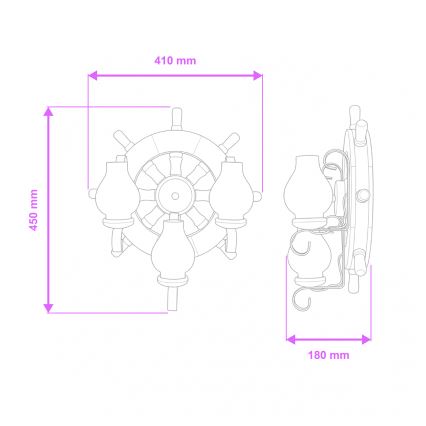 Brilagi - Аплик TIMONA 3xE14/40W/230V бук/орех