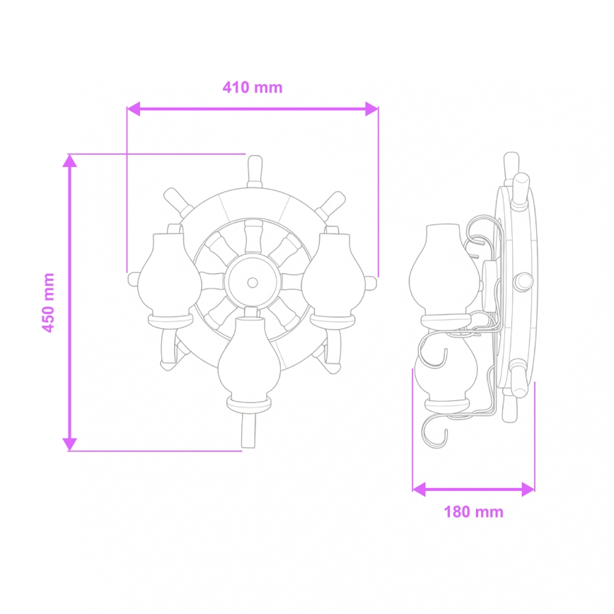 Brilagi - Аплик TIMONA 3xE14/40W/230V бук/орех