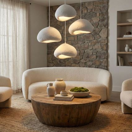 Brilagi - Бял полилей на кабел LOVAL, 4xE27/40W/230V, Ø 95 см