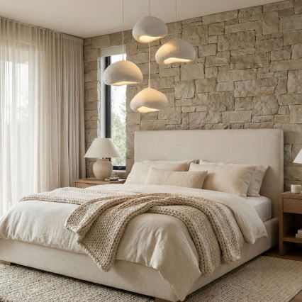 Brilagi - Бял полилей на кабел LOVAL, 4xE27/40W/230V, Ø 95 см