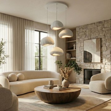 Brilagi - Бял полилей на кабел WABI SABI, 4xE27/40W/230V, Ø 95 см