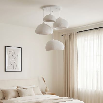 Brilagi - Бял полилей на кабел WABI SABI, 4xE27/40W/230V, Ø 95 см