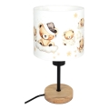 Brilagi - Детска настолна лампа BOBO WOOD 1xE27/25W/230V дъб/черен/бял/мечета