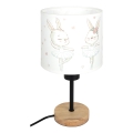Brilagi - Детска настолна лампа BOBO WOOD 1xE27/25W/230V дъб/черен/бял/с мотив на зайчета
