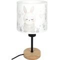 Brilagi - Детска настолна лампа BOBO WOOD 1xE27/25W/230V дъб/черен/бял/с мотив зайчета