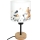 Brilagi - Детска настолна лампа BOBO WOOD 1xE27/25W/230V дъб/черен/бял/с животински мотиви