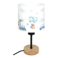 Brilagi - Детска настолна лампа BOBO WOOD 1xE27/25W/230V дъб/черен/бял/син/мечета