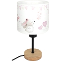 Brilagi - Детска настолна лампа BOBO WOOD 1xE27/25W/230V дъб/черен/крем/зайчета