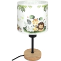 Brilagi - Детска настолна лампа BOBO WOOD 1xE27/25W/230V дъб/черна/бяла/зелена/джунгла